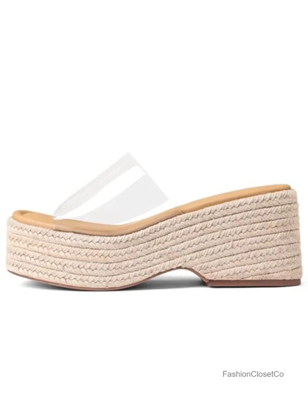Platform Slip On Espadrille Sandals Women Summer Wedges Slides Flatform Open